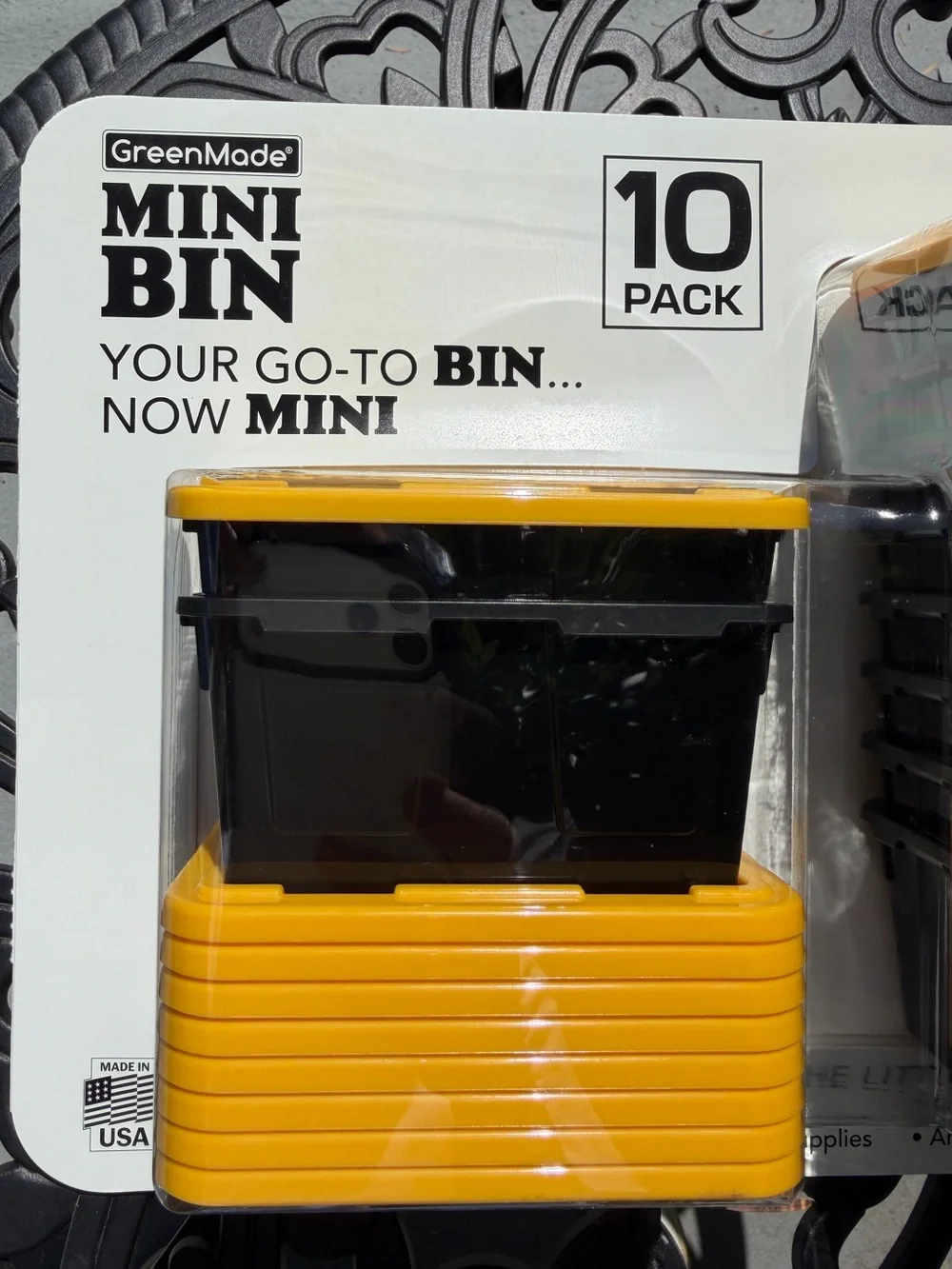 GreenMade Mini Bin 10-Pack - Black with Yellow Lids